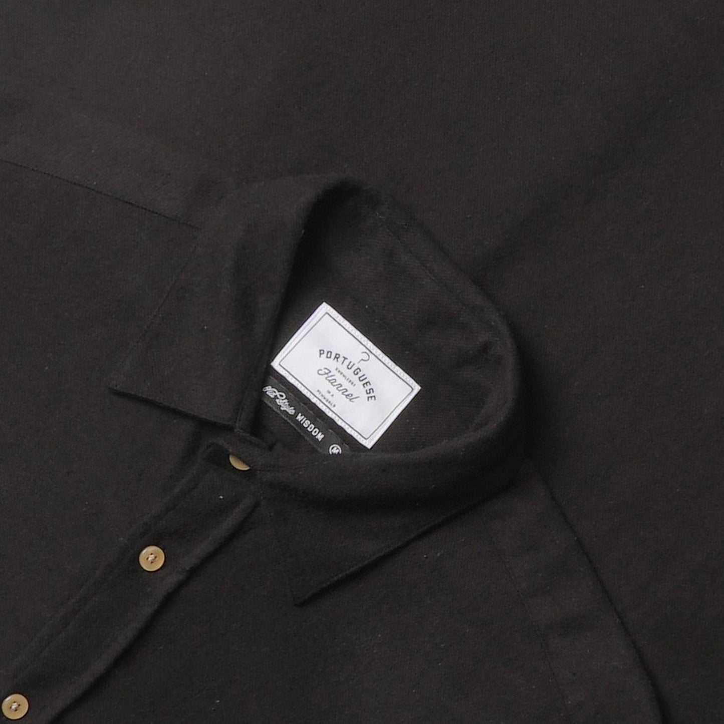 - Teca - Flannel Pocket Shirt - Black