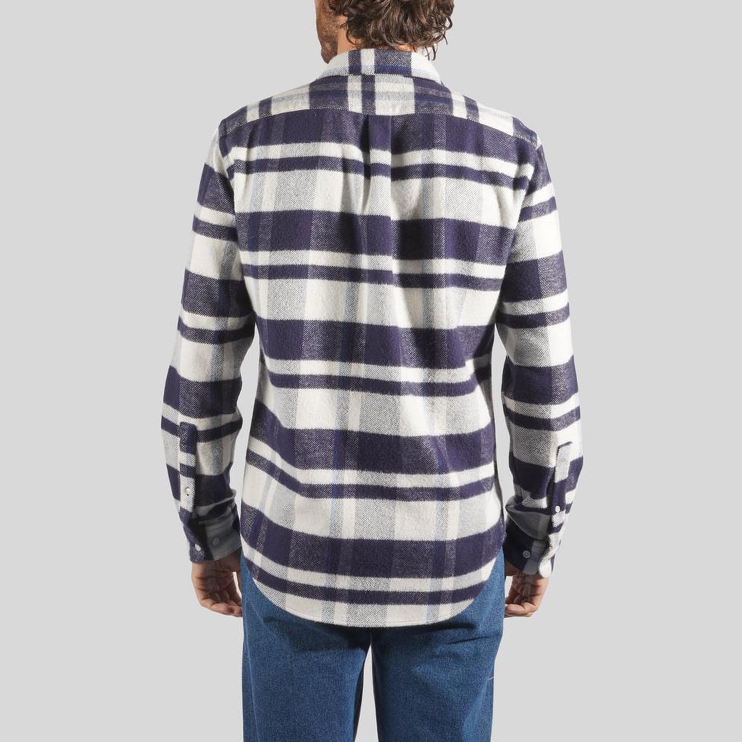Flannel Checked Shirt - Navy/White