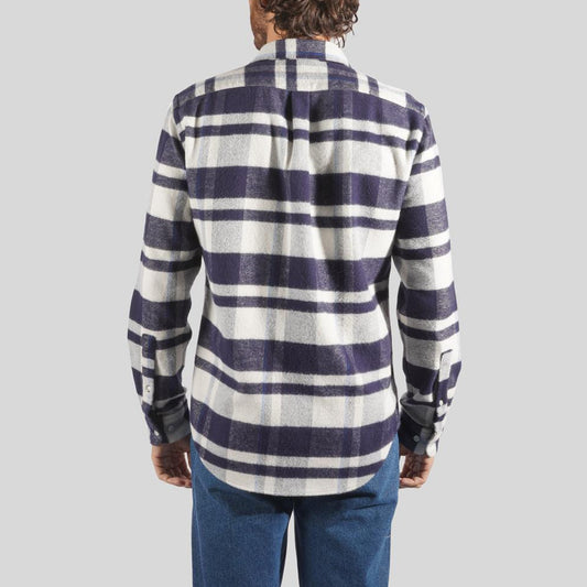 Flannel Checked Shirt - Navy/White