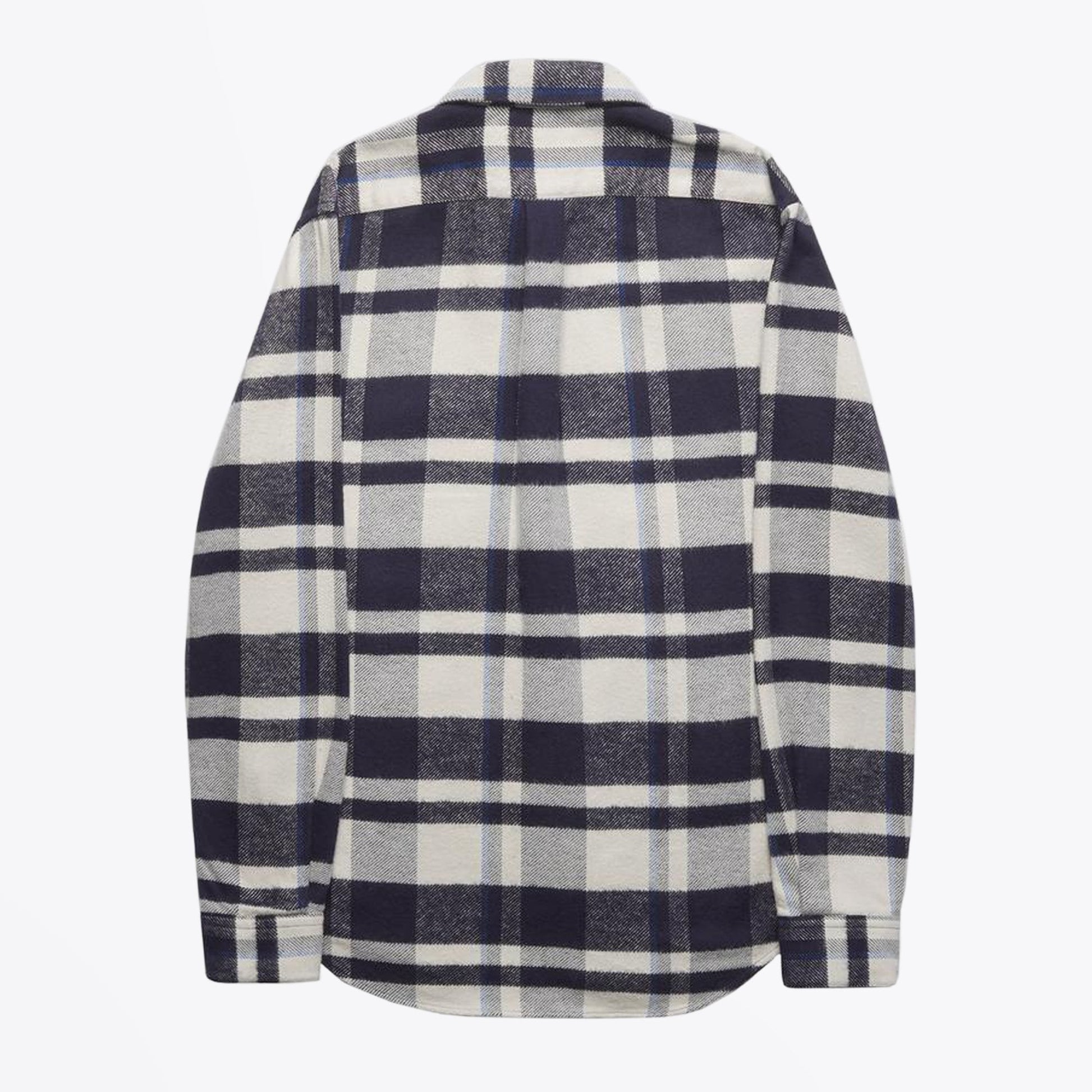 Portuguese Flannel Checked Shirt - Navy/White