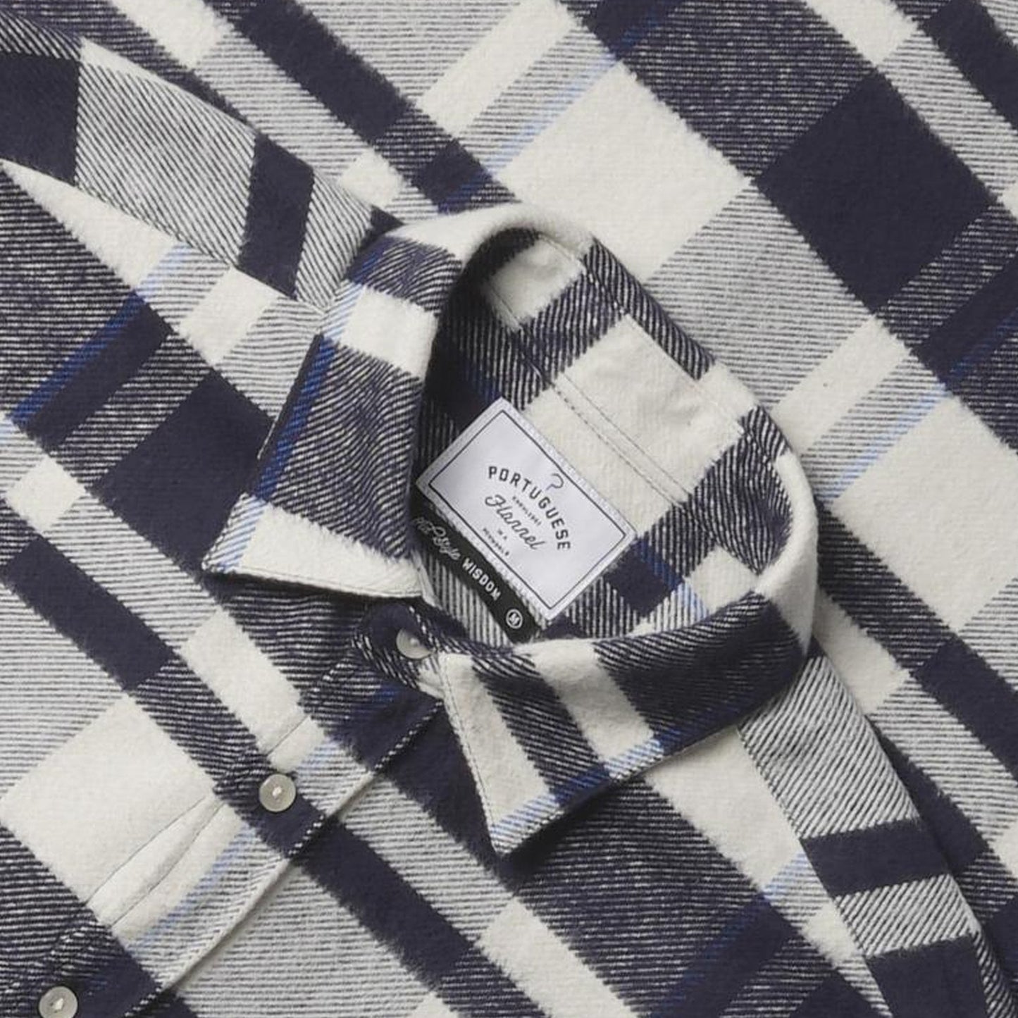 Flannel Checked Shirt - Navy/White