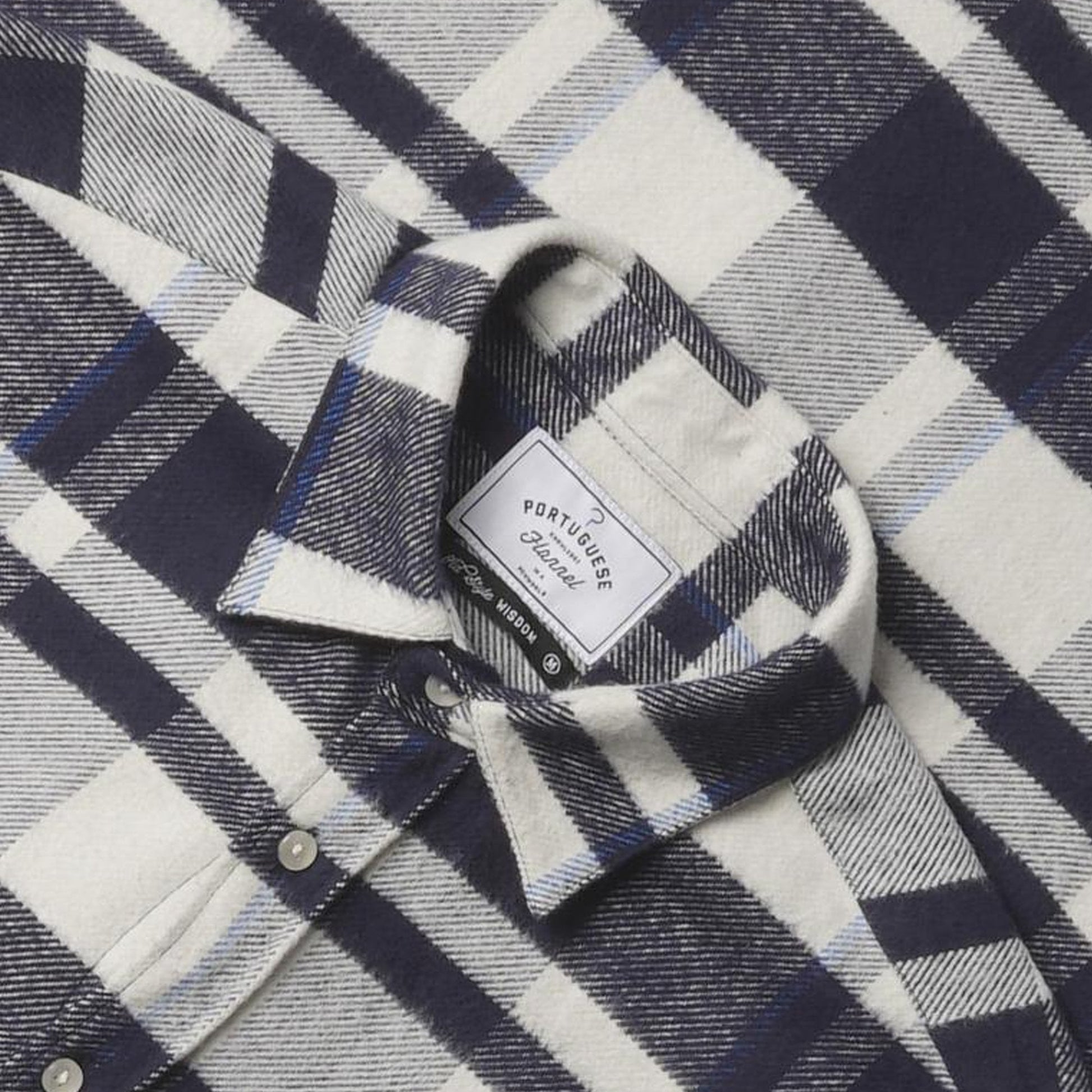 Portuguese Flannel Checked Shirt - Navy/White