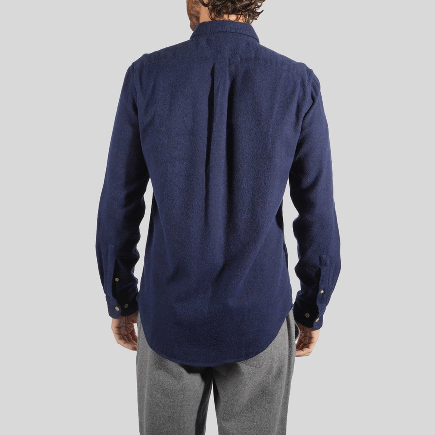 - Teca - Flannel Pocket Shirt - Navy