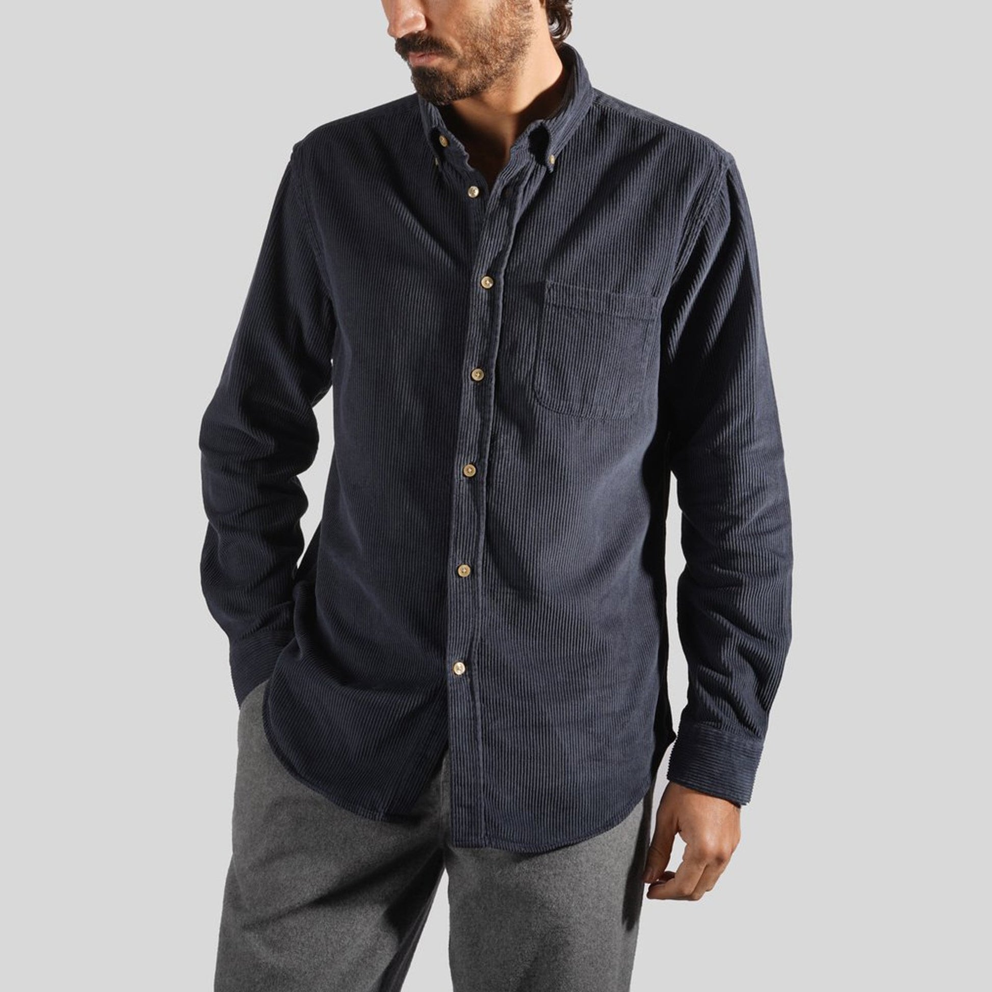 Portuguese Lobo - Corduroy Shirt - Navy