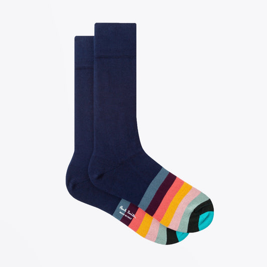 - Socks With 'Artist Stripe' Toe Trim - Navy