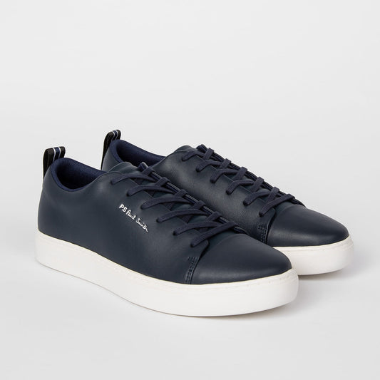 Leather 'Lee' Trainers - Navy