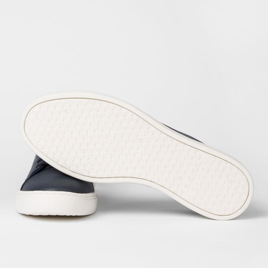 Leather 'Lee' Trainers - Navy