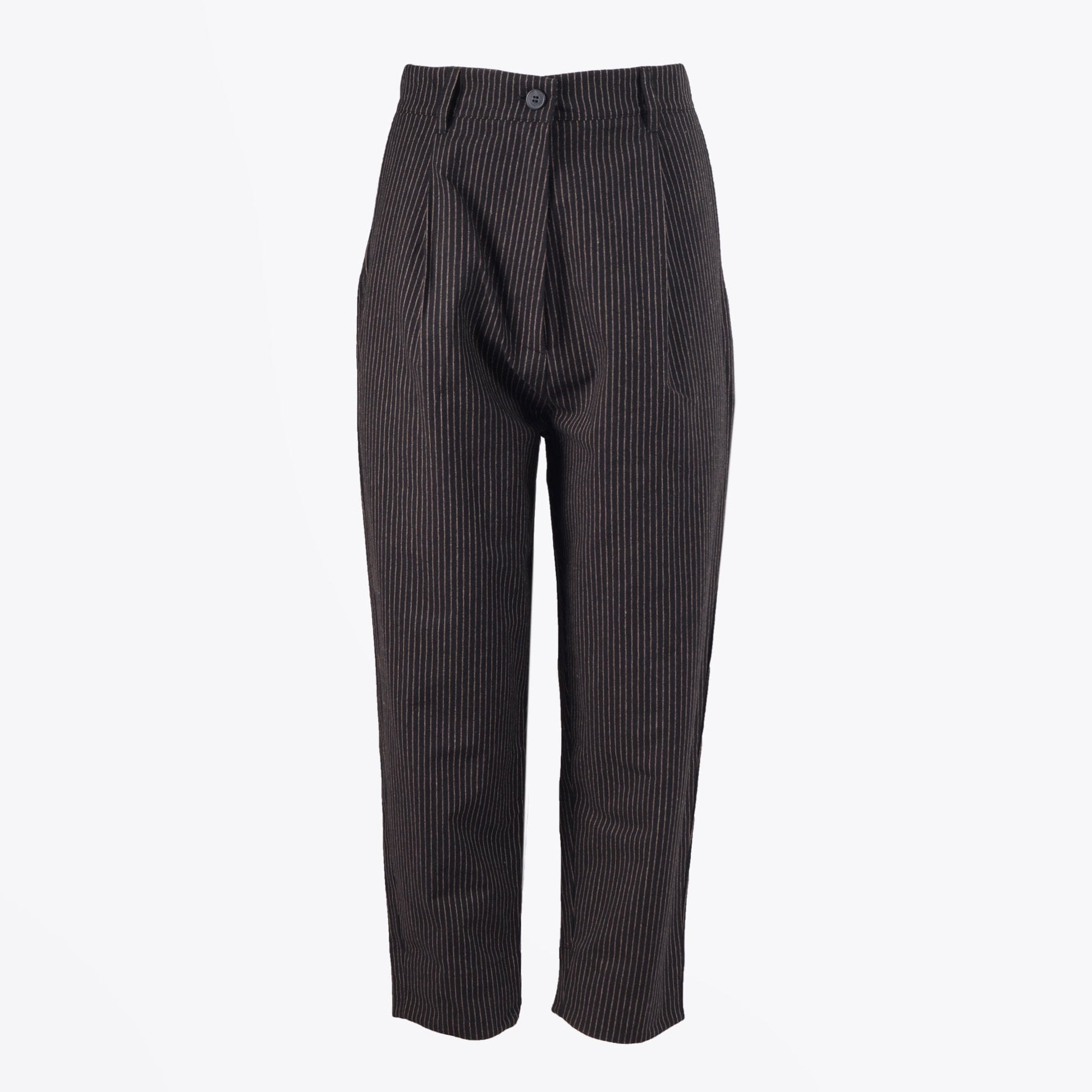 Humility Mony - Pinstripe Trousers - Black/Caramel
