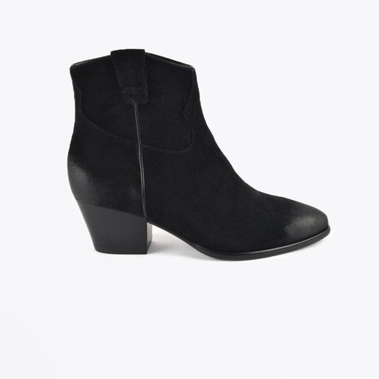 - Ankle Suede Boots - Black