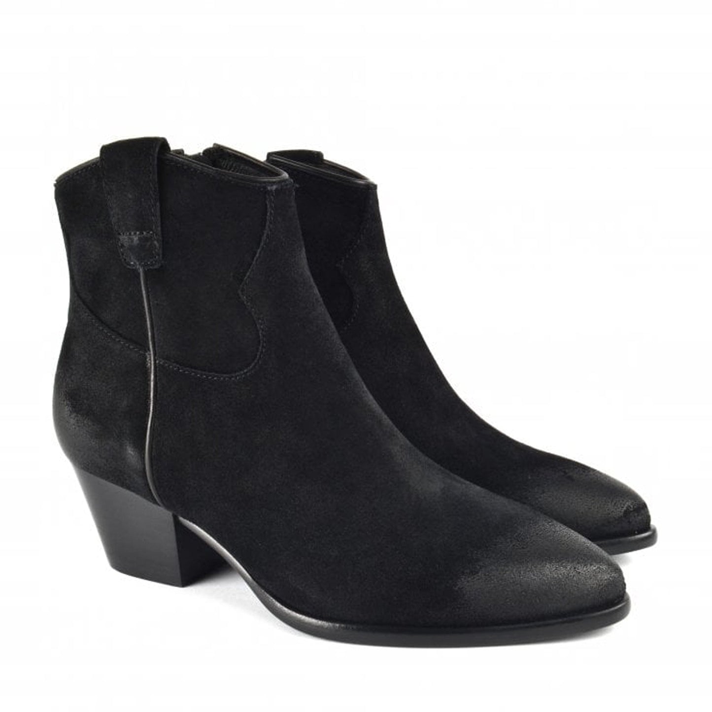 - Ankle Suede Boots - Black