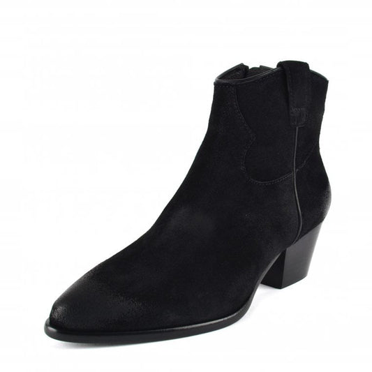 - Ankle Suede Boots - Black