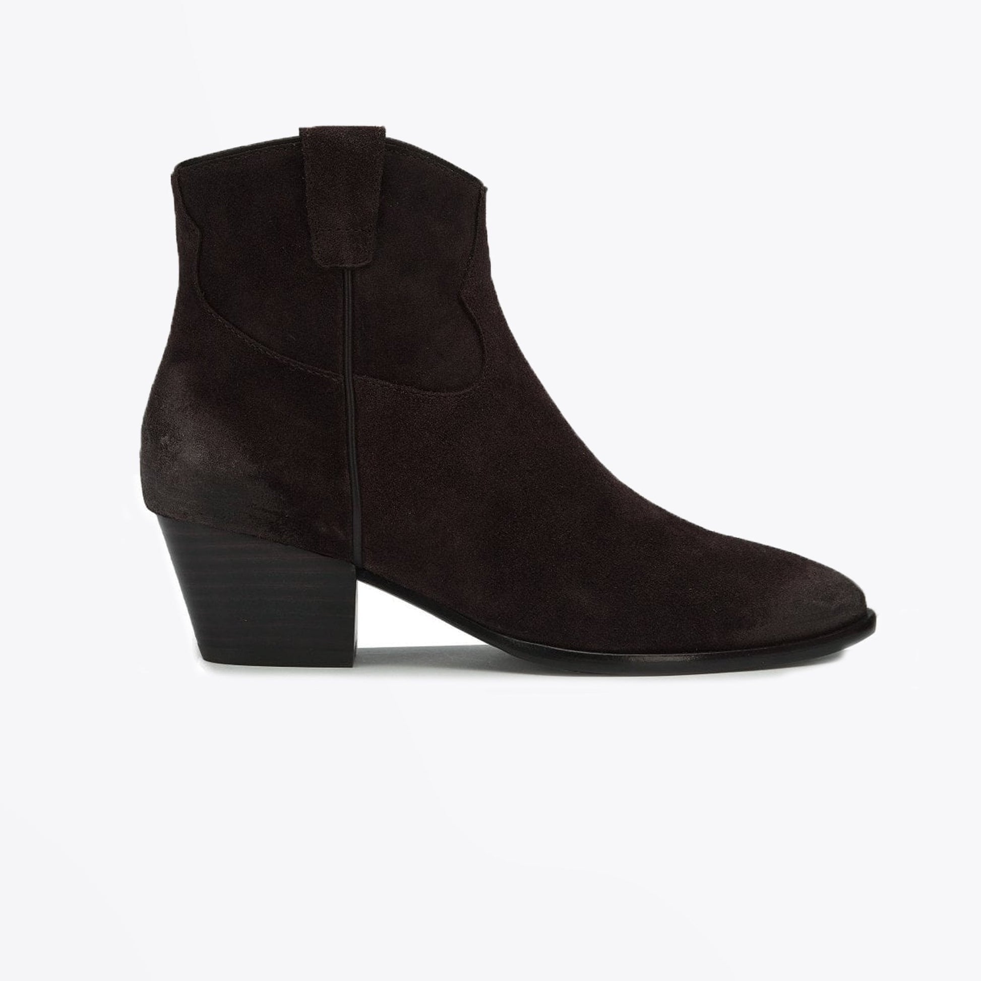 Ash Houston Suede Ankle Boots - Dark Brown