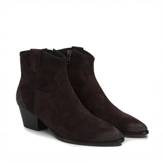 Houston Suede Ankle Boots - Dark Brown