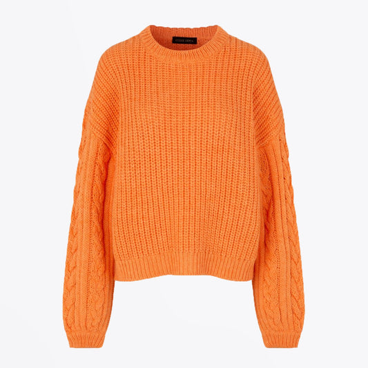 - Scharla - Chunky Knit Sweater - Orange
