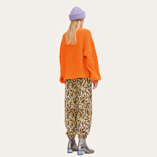 - Scharla - Chunky Knit Sweater - Orange