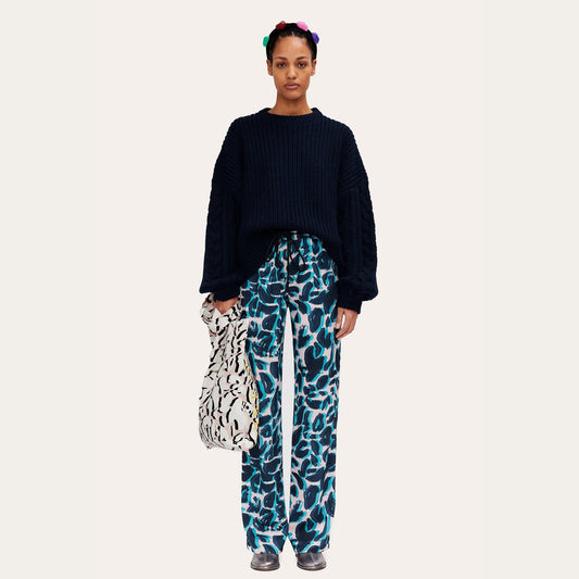 - Scharla - Chunky Knit Sweater - Navy