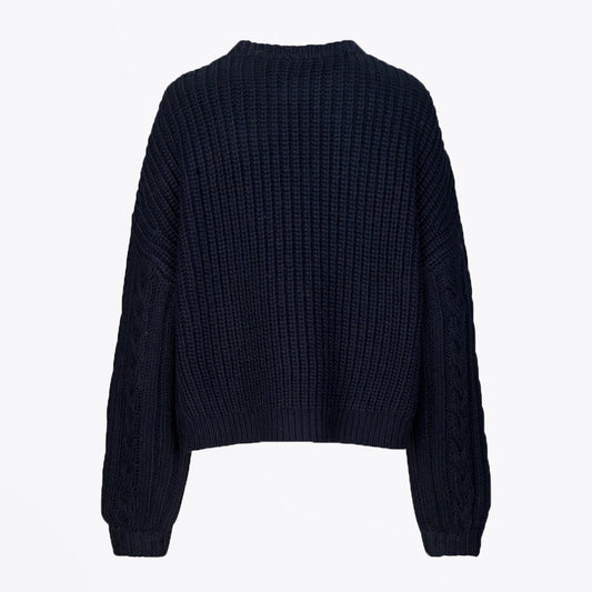 - Scharla - Chunky Knit Sweater - Navy