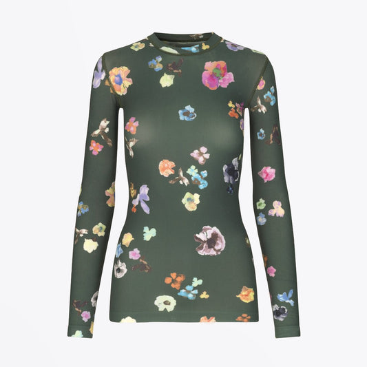 Juno - Floral Top - Green/Multi