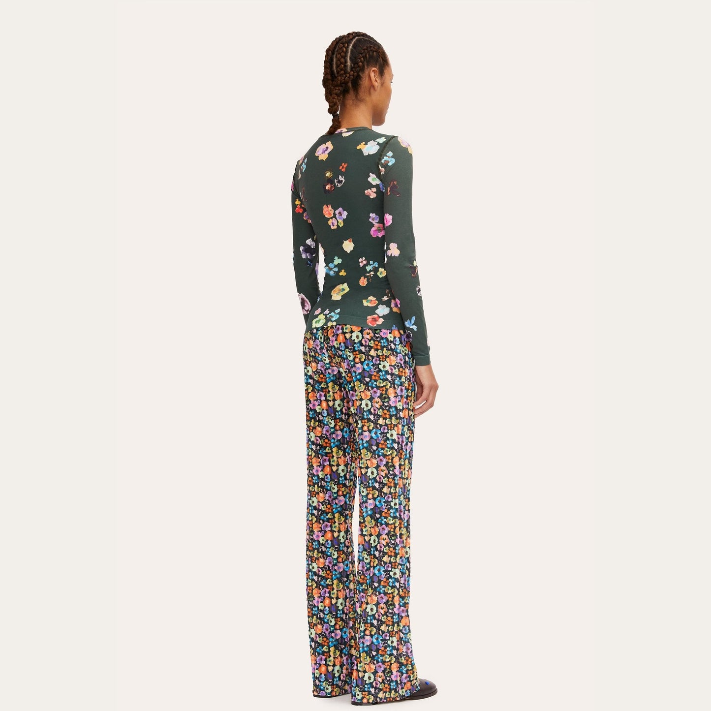 - Juno - Floral Top - Green/Multi