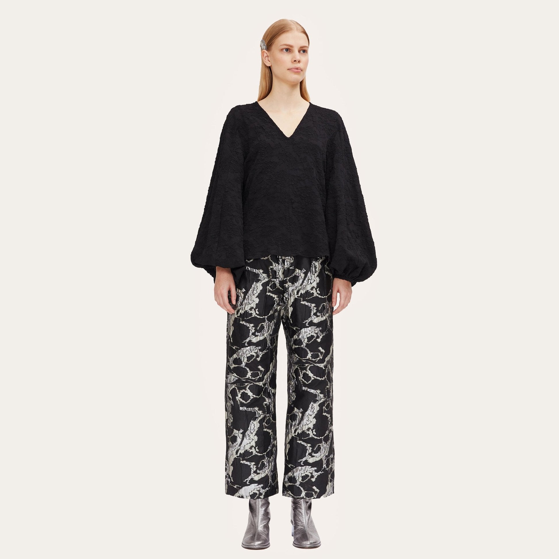 Stine Ida - Textured Blouse - Black