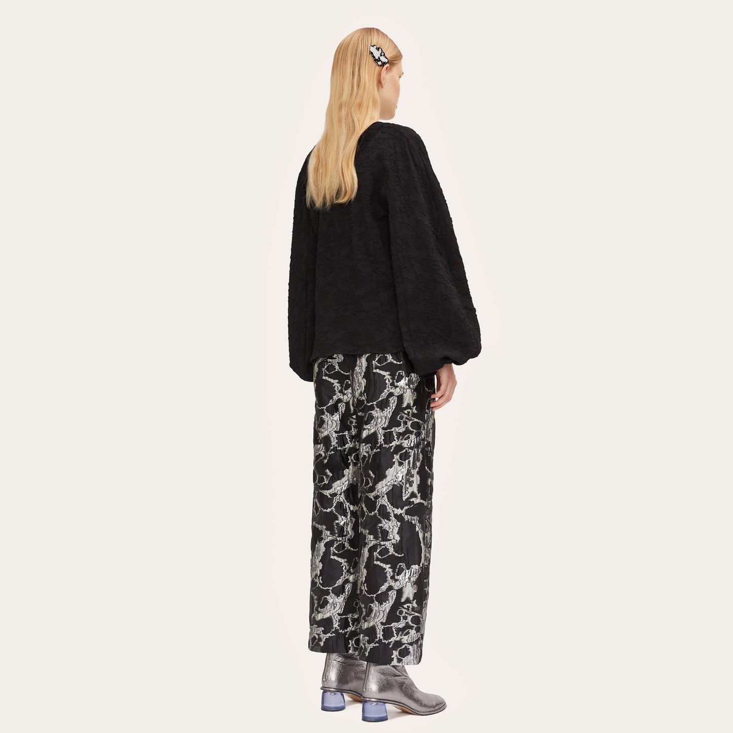 Ida - Textured Blouse - Black