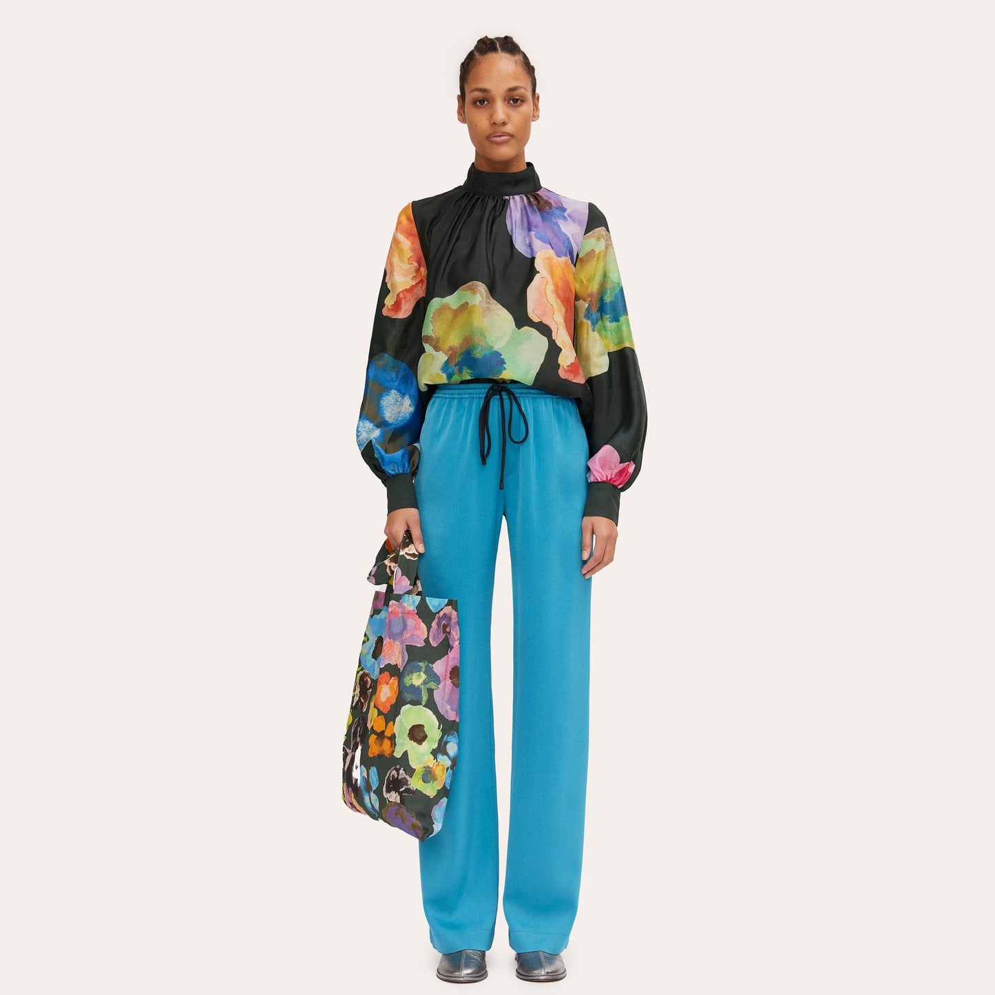 Eddy - Abstract Floral Blouse - Black/Multi