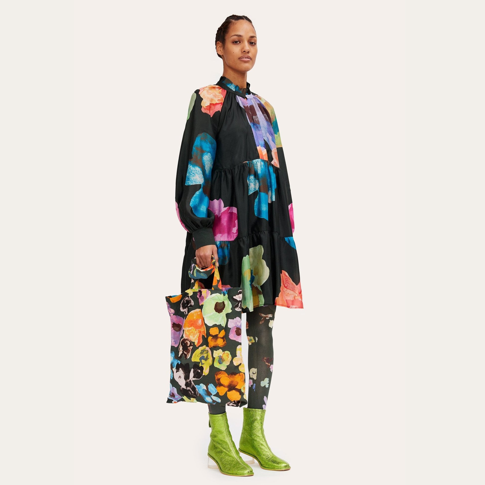 Stine Jasmine - Floral Print Dress - Black/Multi