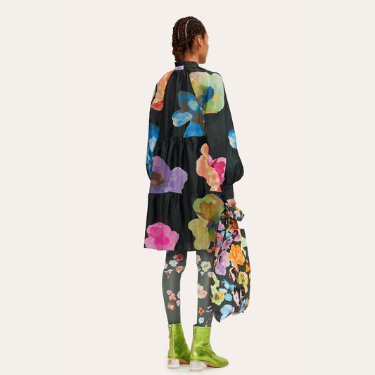 Jasmine - Floral Print Dress - Black/Multi