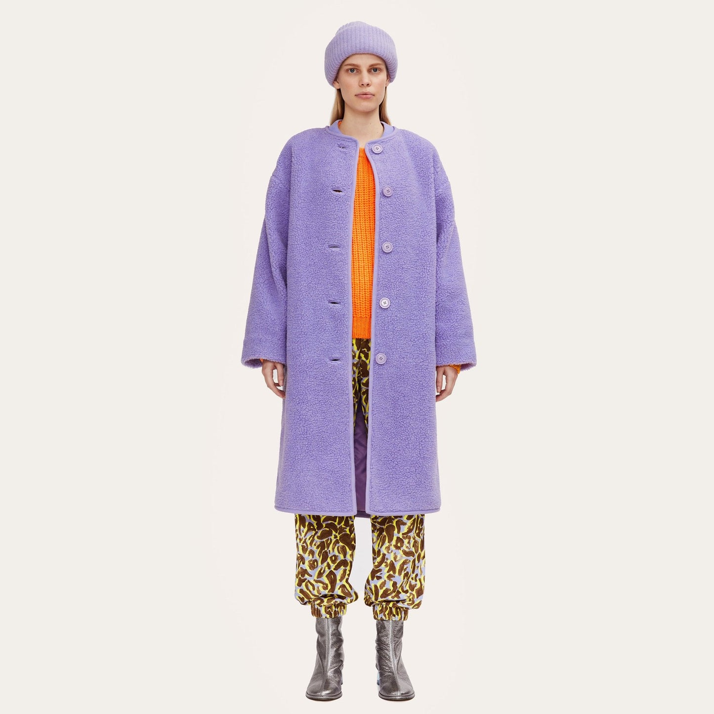 - Beth - Fleece Coat - Lilac