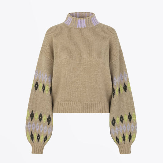 - Adonis - Fair Isle Sweater - Beige