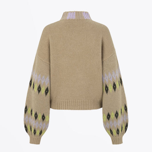 - Adonis - Fair Isle Sweater - Beige