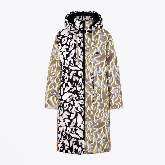 - Oak - Abstract Leaf Padded Coat - Multi