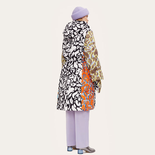 - Oak - Abstract Leaf Padded Coat - Multi