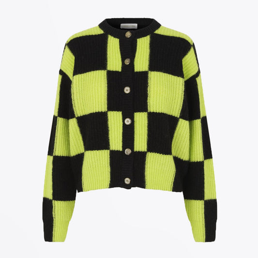 Harry - Check Cardigan - Black/Green