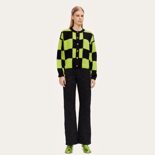 Harry - Check Cardigan - Black/Green
