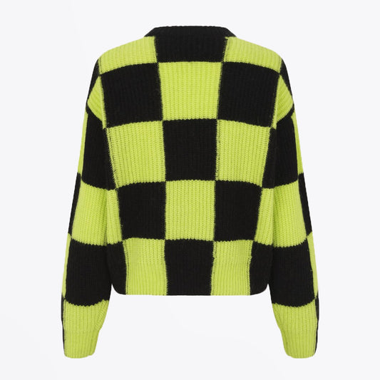 Harry - Check Cardigan - Black/Green
