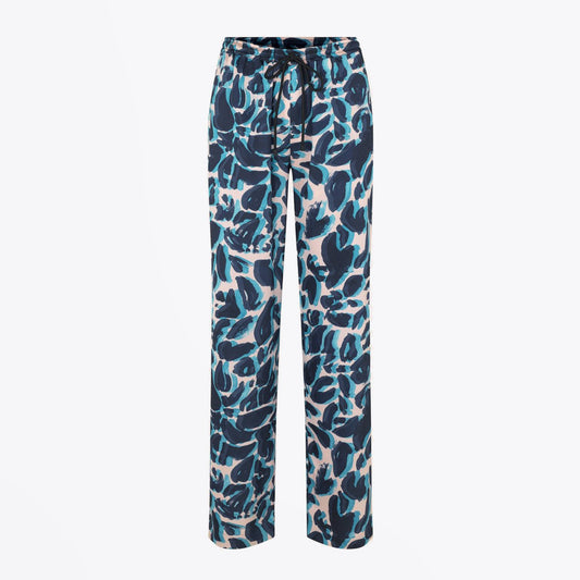 Gulcan - Abstract Leaf Pants - Blue