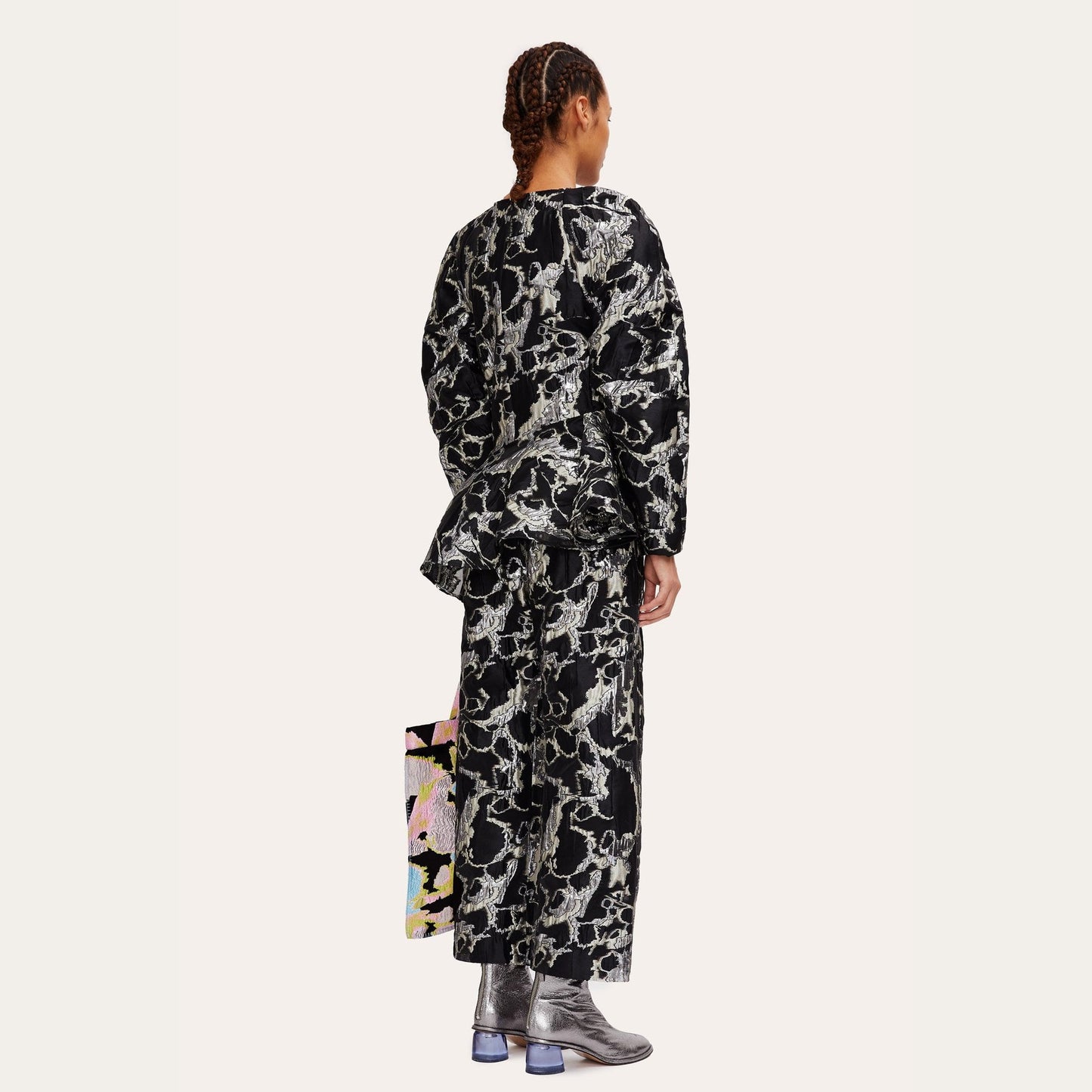 Isra - Jacquard Pants - Black