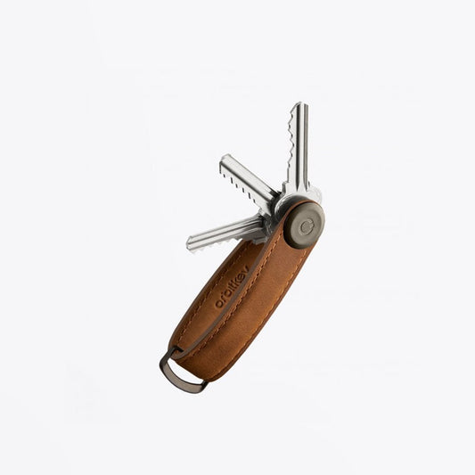 Leather Key Organiser - Oak Brown
