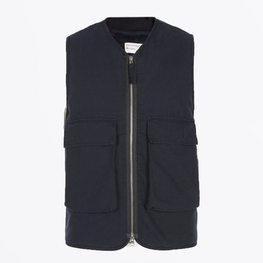- Quilted Canvas Insulated Gilet - Deep Blue