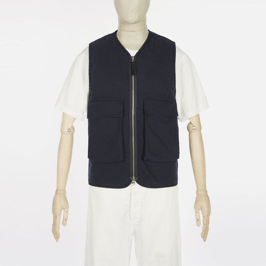 - Quilted Canvas Insulated Gilet - Deep Blue
