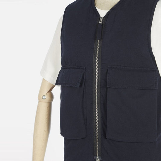 - Quilted Canvas Insulated Gilet - Deep Blue