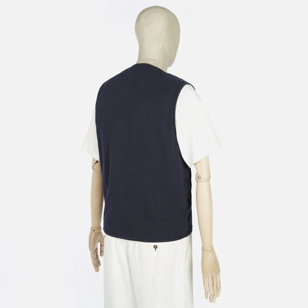 - Quilted Canvas Insulated Gilet - Deep Blue