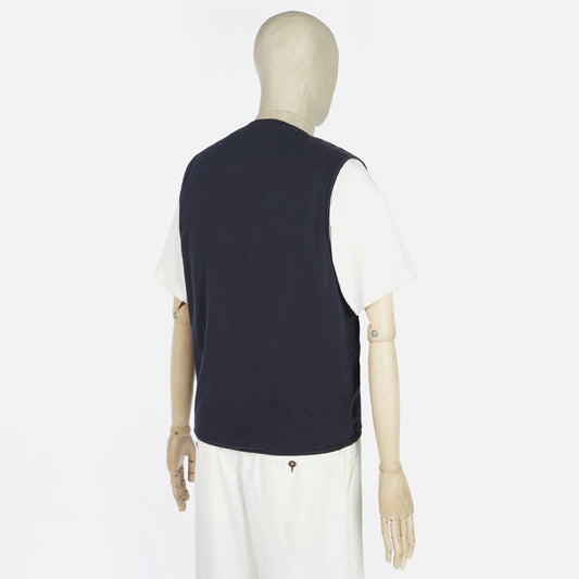 - Quilted Canvas Insulated Gilet - Deep Blue