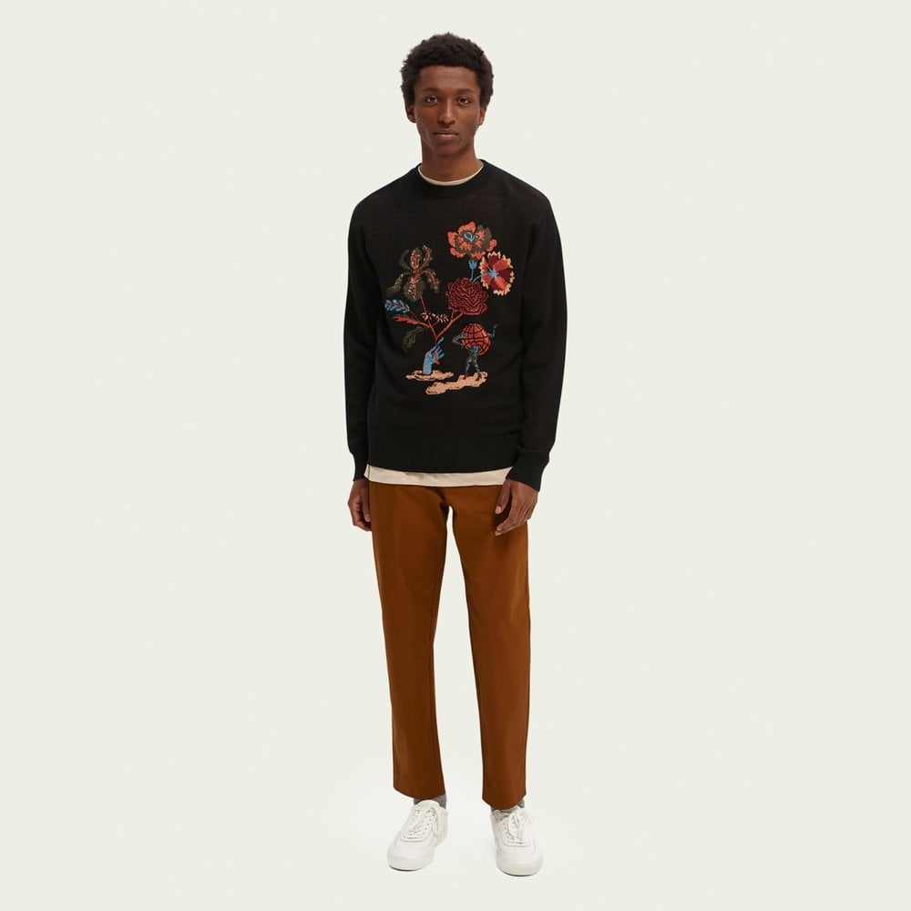 Scotch Intarsia Graphic Sweater - Black