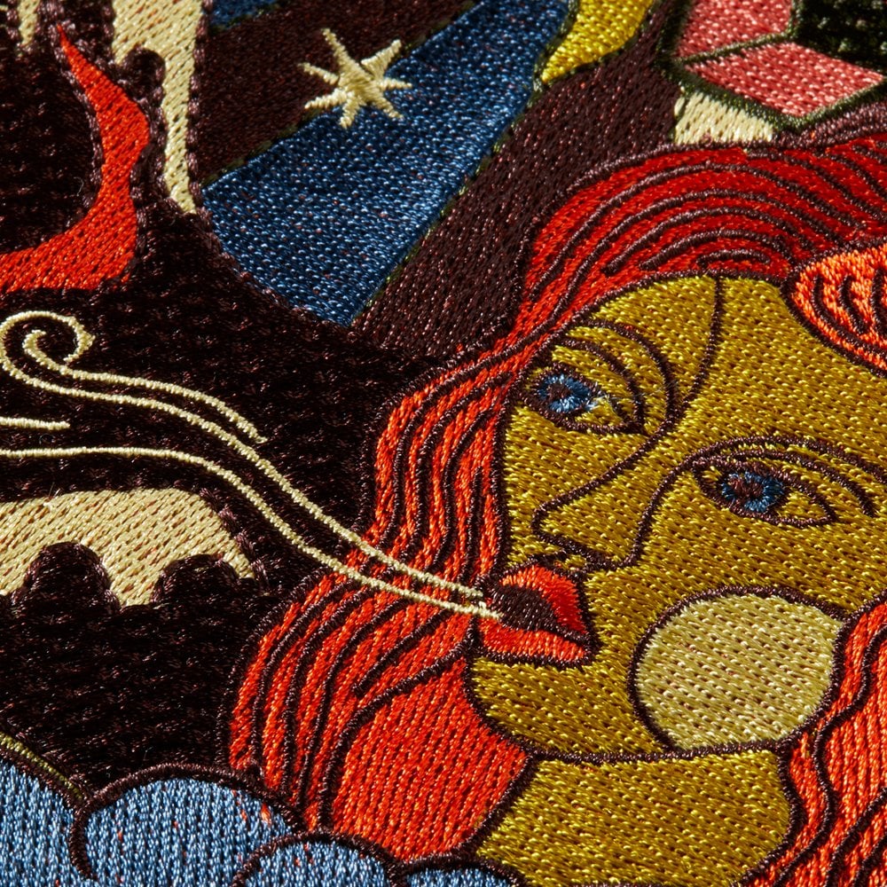 - Embroidered Graphic Sweater - Red