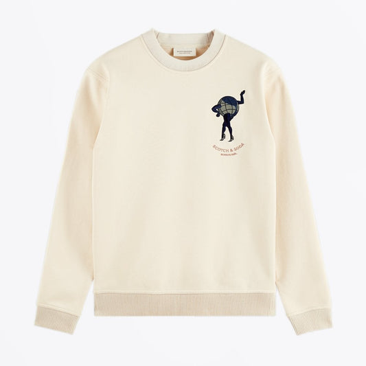 - Embroidered Graphic Sweater - White