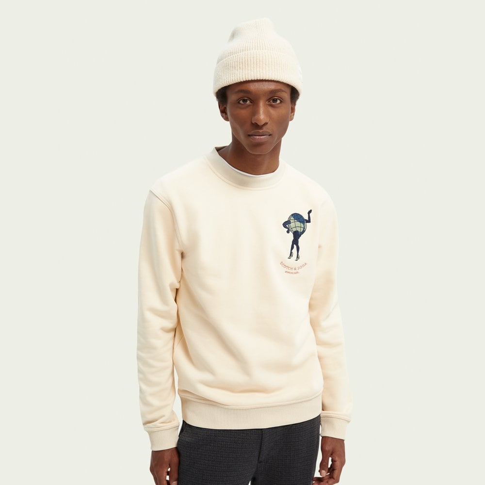 - Embroidered Graphic Sweater - White