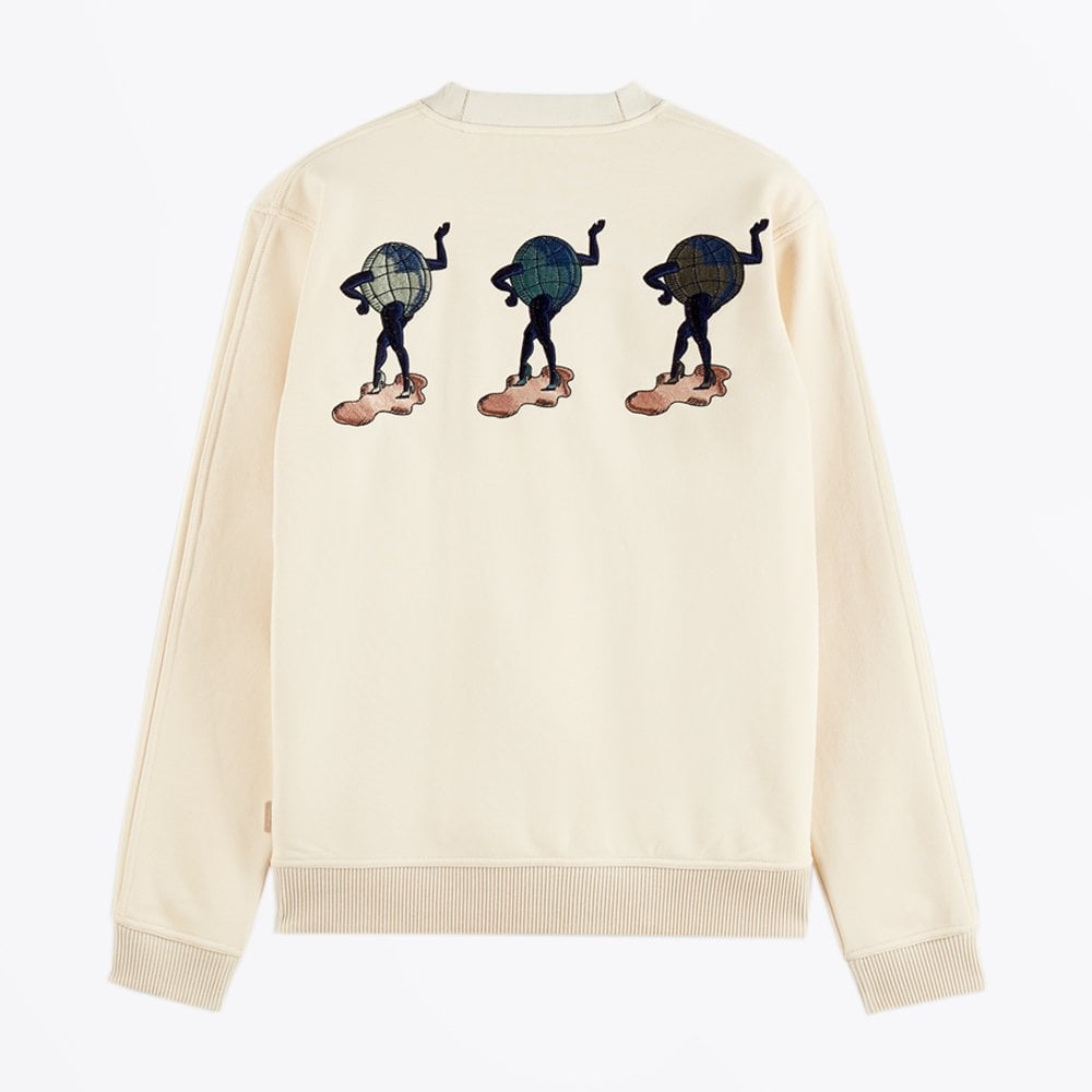 - Embroidered Graphic Sweater - White