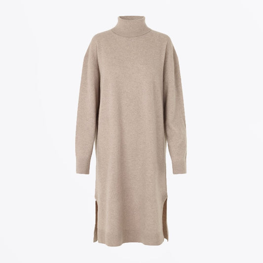 - Wool Midi Dress - Beige